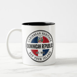 Dominikanischer Reisepass-Stempel | Karibisches Er Zweifarbige Tasse