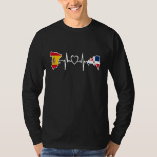Dominikanischer spanischer Herzschlag Spanien Flag T-Shirt