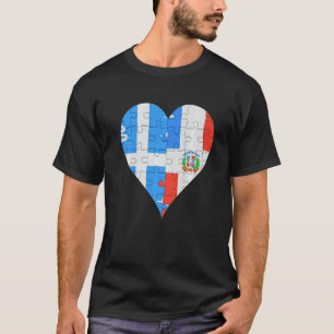 Dominikanisches Flaggenherz Martiniquais T-Shirt