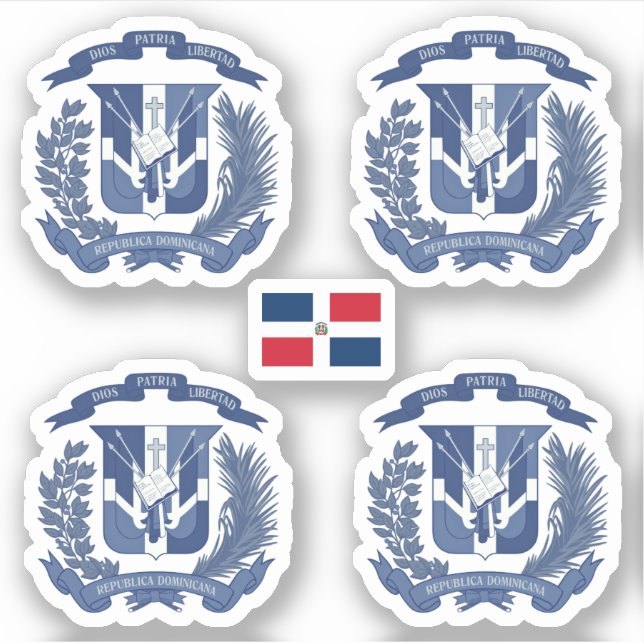 Dominikanisches Wappen - Blaue Version Aufkleber (Vorderseite)