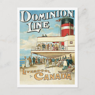 Dominion Line Liverpool bis Kanada Postkarte