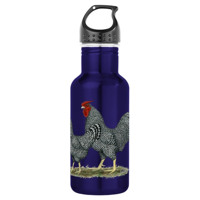 Dominique Chickens Edelstahlflasche (Vorderseite)