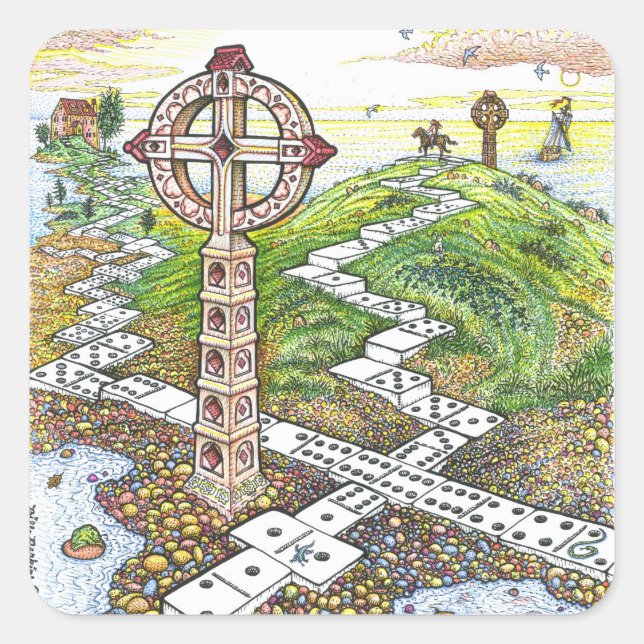 Domino Crosses Sticker (Vorderseite)