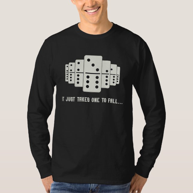 Domino Effect Falling Domino Tiles Retro Board Gam T-Shirt (Vorderseite)