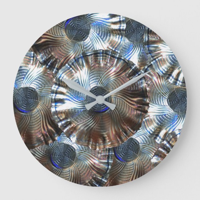 Domino Fun Blue Große Wanduhr (Vorderseite)