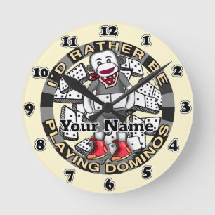 Domino-Ornament spielen Runde Wanduhr