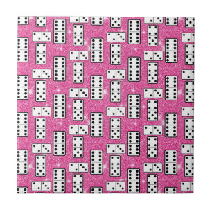 Domino Pieces Dominospiel Spiel Rosa Glitzer Fliese