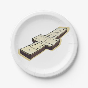 Domino-Spiel-Papier-Teller Pappteller