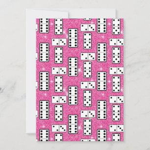 Domino-Steine Domino Brettspiel Rosa Glitter Einladung