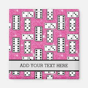 Domino-Steine Domino Brettspiel Rosa Glitter Magnet