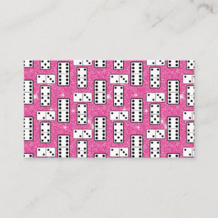Domino-Steine Domino Brettspiel Rosa Glitter Visitenkarte