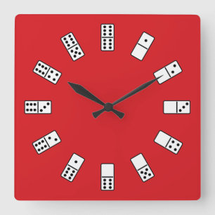 Domino Wall Clock Quadratische Wanduhr