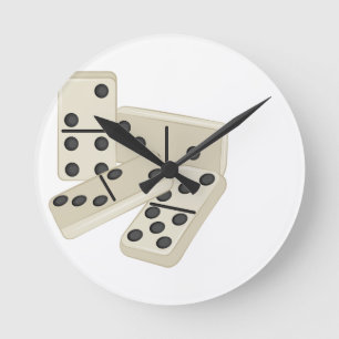 Dominoes Runde Wanduhr