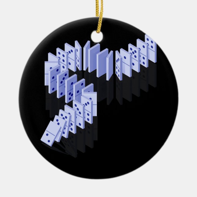 Dominoes Tiles Domino Player Dominoes Lover Strate Keramik Ornament (Vorne)