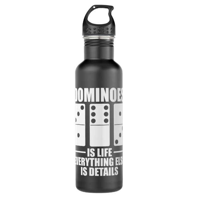 Dominois Leben alles andere ist Details Domino Edelstahlflasche (Vorderseite)