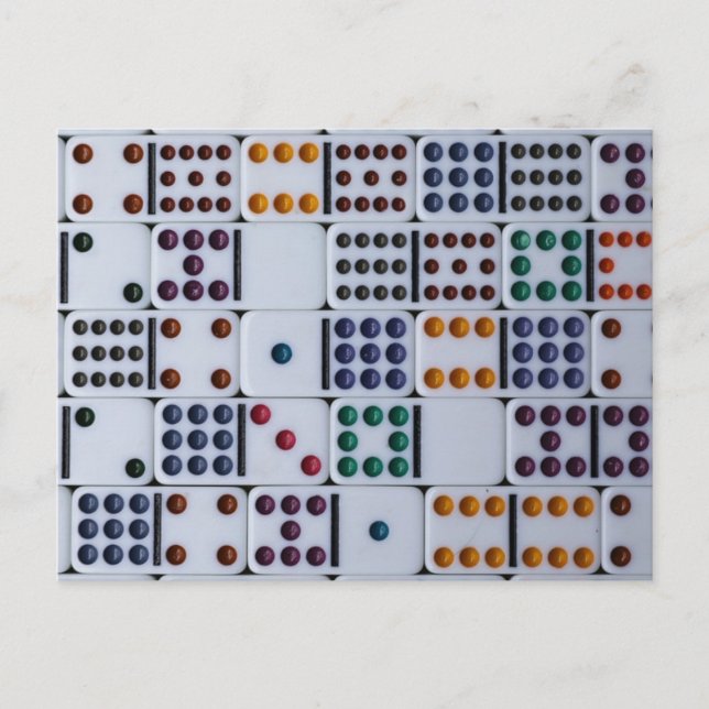 Dominos Numbers Game Postkarte (Vorderseite)