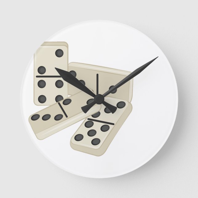 Dominos Runde Wanduhr (Vorderseite)