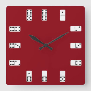 Dominos Wall Clock Quadratische Wanduhr