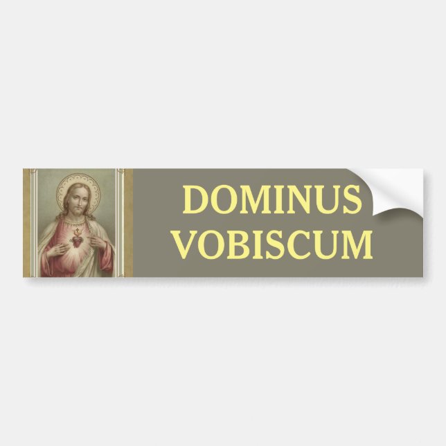 DOMINUS VOBISCUM heiliges Herz von Jesus Autoaufkleber (Vorne)