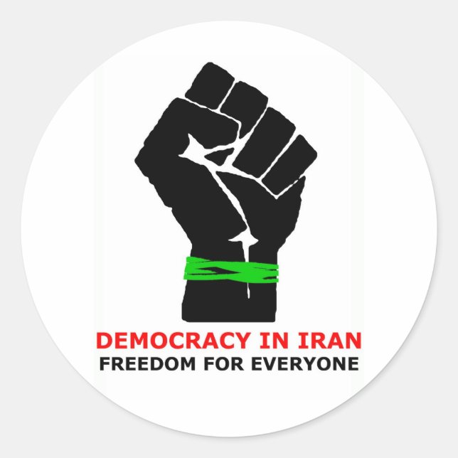 Domokratie des IRAN Runder Aufkleber (Vorderseite)