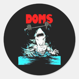 Doms Shark Gym Fitness Gewichtheben Bodybuilding Runder Aufkleber