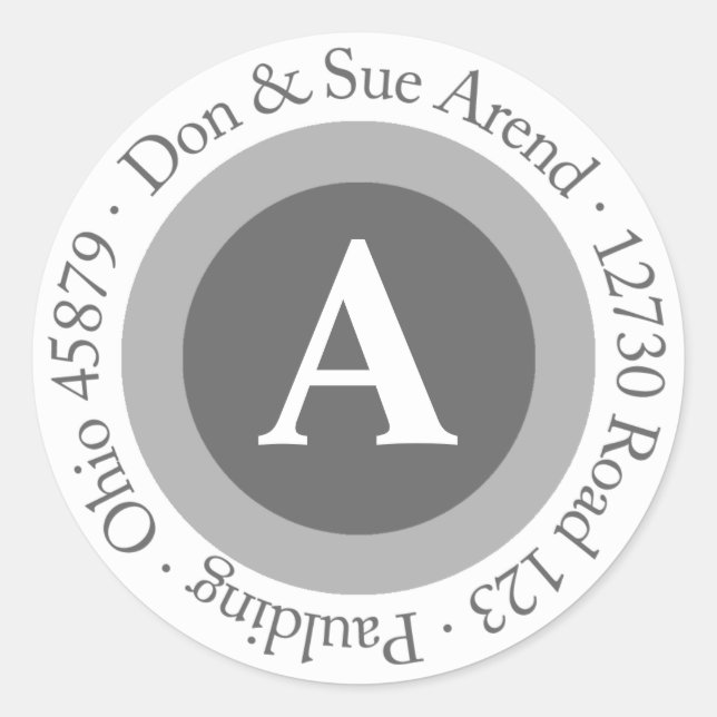 Don and Sue Arend Rücksendeadresse Runder Aufkleber (Vorderseite)