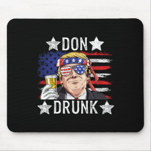 Don betrunken patriotisch Vintage 4. Juli-Flagge l Mousepad