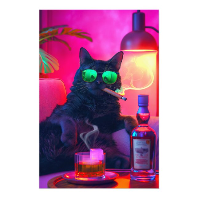 Don Gatto's Nightcap | Extravaganter Cat Drink Whi Fotodruck (Vorne)