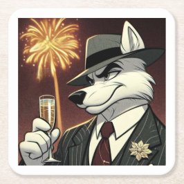 Don Lupo Canino "New Year" Rechteckiger Pappuntersetzer