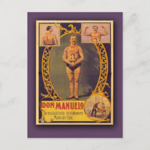 Don Manuelo, Tätowierter Mann auf Karten, Postkart Postkarte