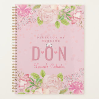 DON Nurse Pink Personalisiert Floral Journal Plann Planer
