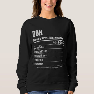 Don Nutritional Facts Serving Size Calories Sweatshirt