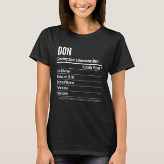 Don Nutritional Facts Serving Size Calories T-Shirt