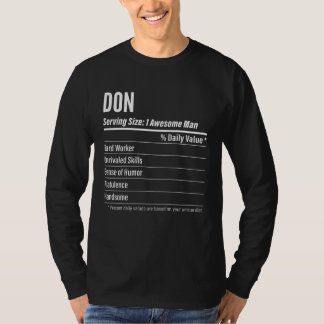 Don Nutritional Facts Serving Size Calories T-Shirt