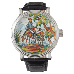 Don Quichote Cervantes antike Vintage Armbanduhr