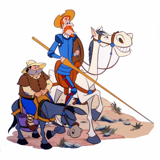 DON QUICHOTE u. SANCHO - 400 Jahre durch Cervantes Freistehende Fotoskulptur (Vorne)