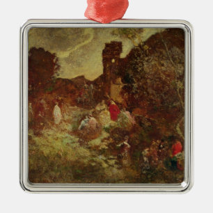 Don Quichote und Sancho Panza, c.1865 Silbernes Ornament