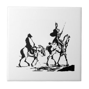 Don Quichote und Sancho Panza Kunst Fliese