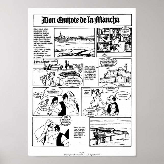 DON QUIJOTE DE LA MANCHA - CÓMIC-Página 01 Poster (Vorne)