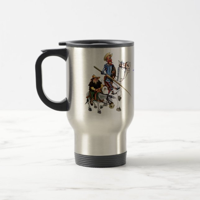 DON QUIJOTE, SANCHO, Taza - Cervantes-Tasse Reisebecher (Links)