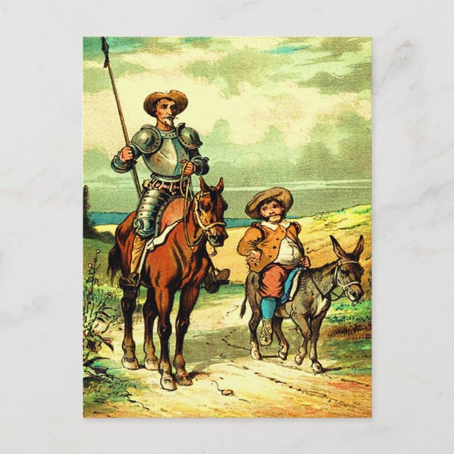 Don Quixote and Sancho Panza Postkarte (Vorderseite)