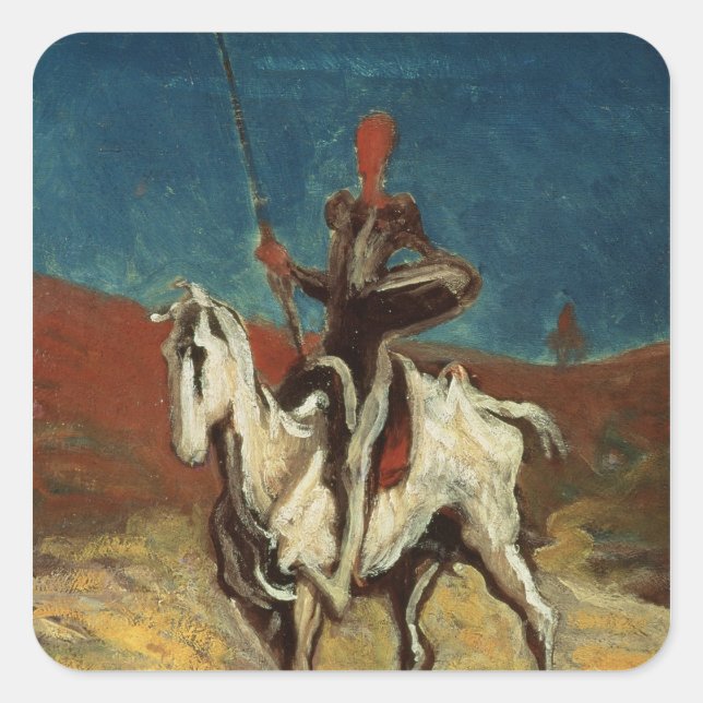 Don Quixote, c.1865-1870 Quadratischer Aufkleber (Vorderseite)