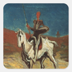 Don Quixote, c.1865-1870 Quadratischer Aufkleber