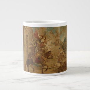 Don Quixote, geleitet von der Narrheit, 18. Jahrhu Jumbo-Tasse