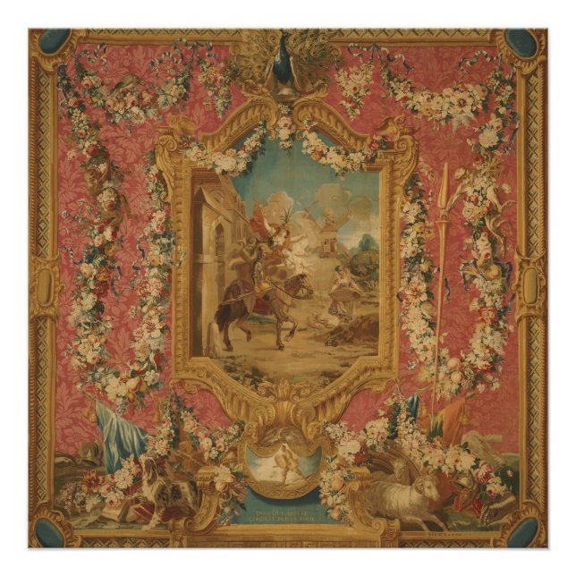 Don Quixote Guided by Folly, 18th century tapestry Fotodruck (Vorne)