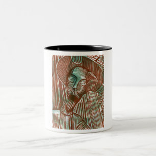 Don Quixote in Grün und Braun Zweifarbige Tasse