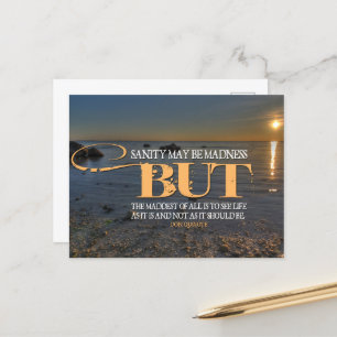 Don Quixote Inspiration Zitat "Wahnsinn" Postkarte