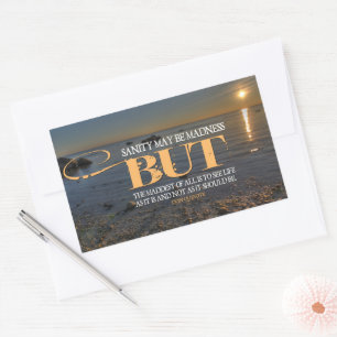 Don Quixote Inspiration Zitat "Wahnsinn" Rechteckiger Aufkleber