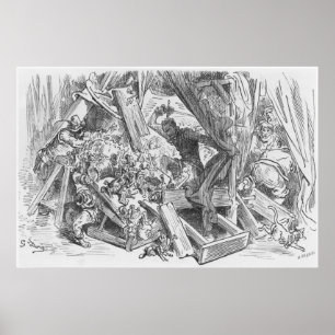 Don Quixote kämpft gegen die Marionetten Poster