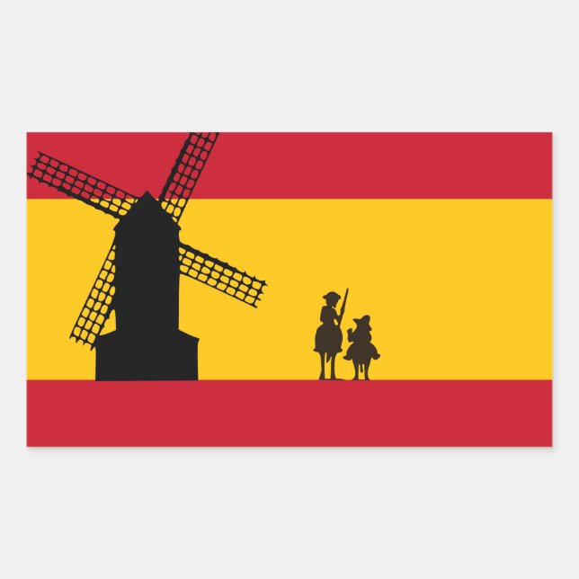 Don Quixote Rechteckiger Aufkleber (Vorderseite)